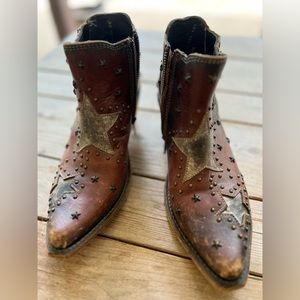 Liberty Black Metallic Star Ankle Boot size 8